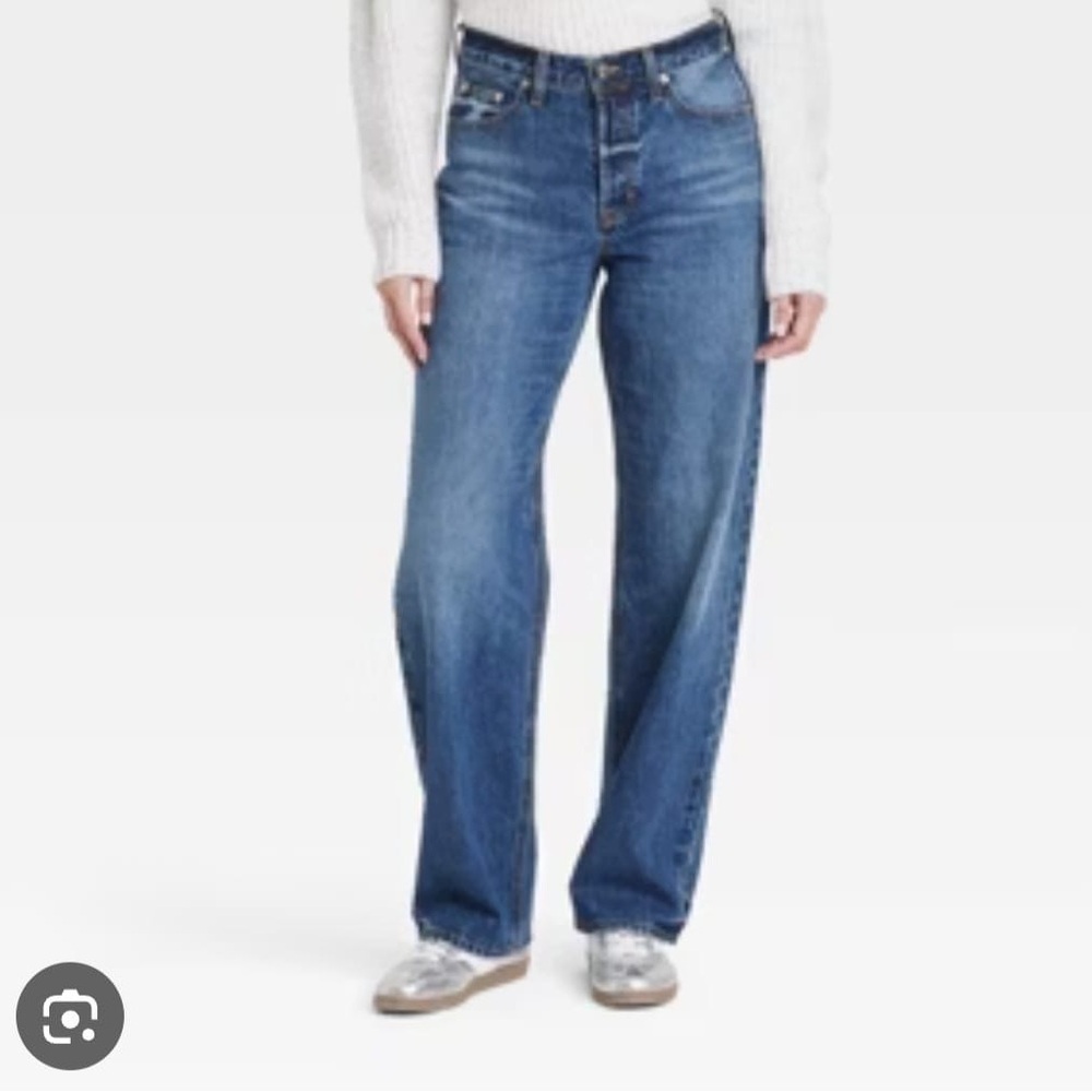 Universal Thread Women's Straight Leg Jeans - Deep Blue - Picture 1 of 16